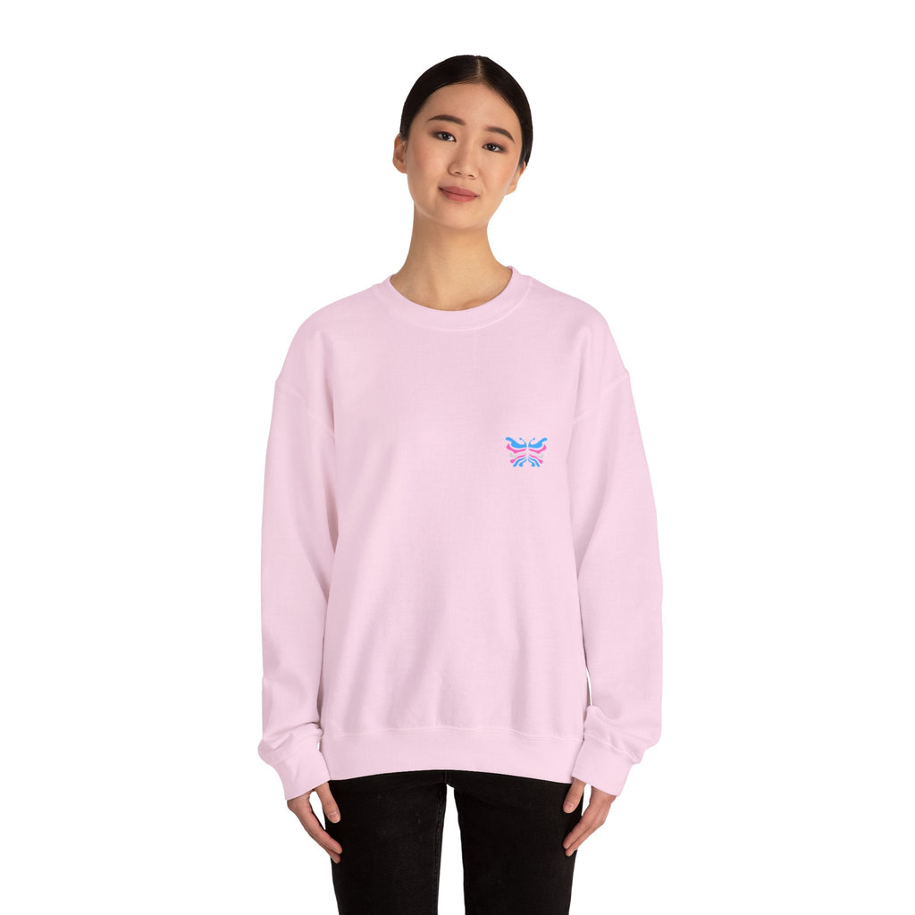 Transcend Logo Crewneck Graphic Long Sleeve Comfy Cotton (Unisex) Soft Pink