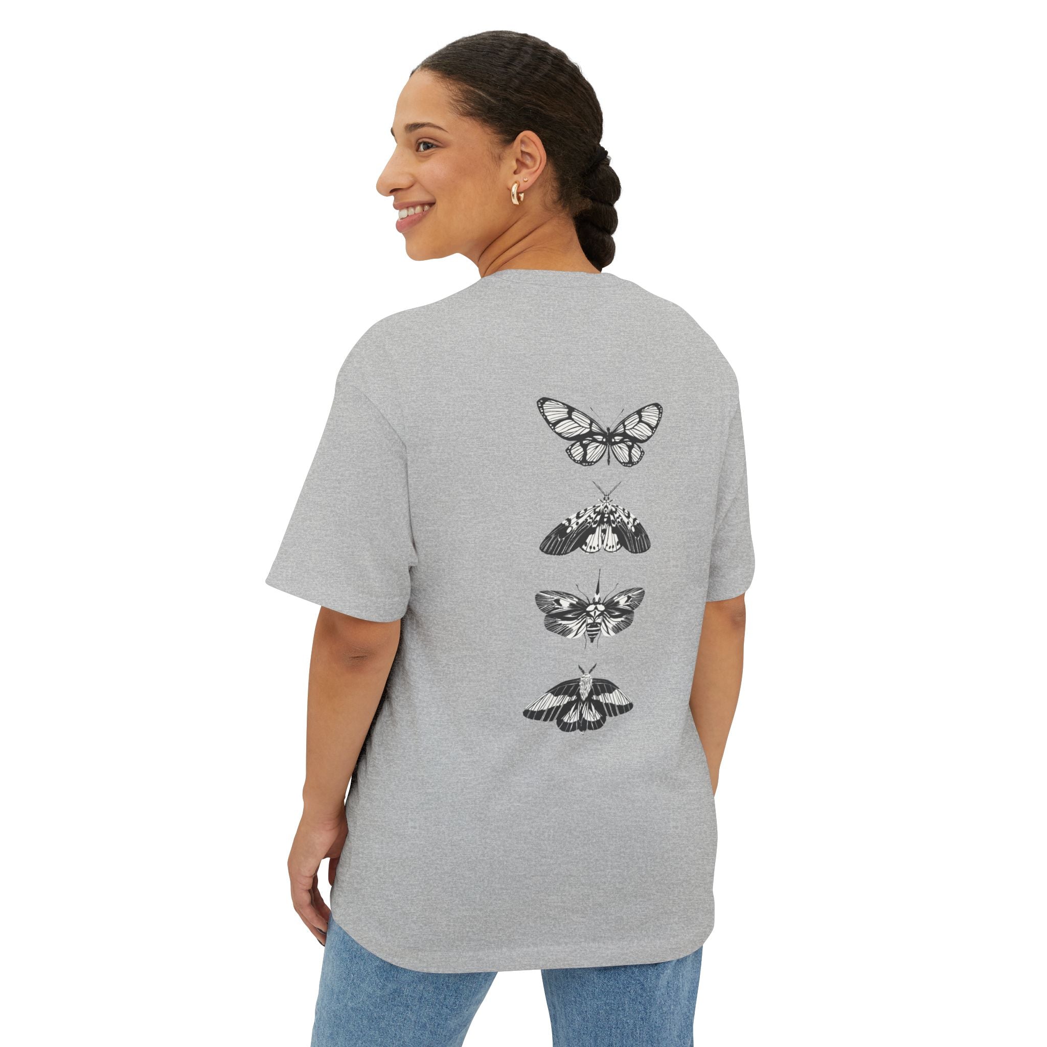 Progress Over Perfection Graphic Oversized Boxy T-Shirt (Unisex) Athletic Grey