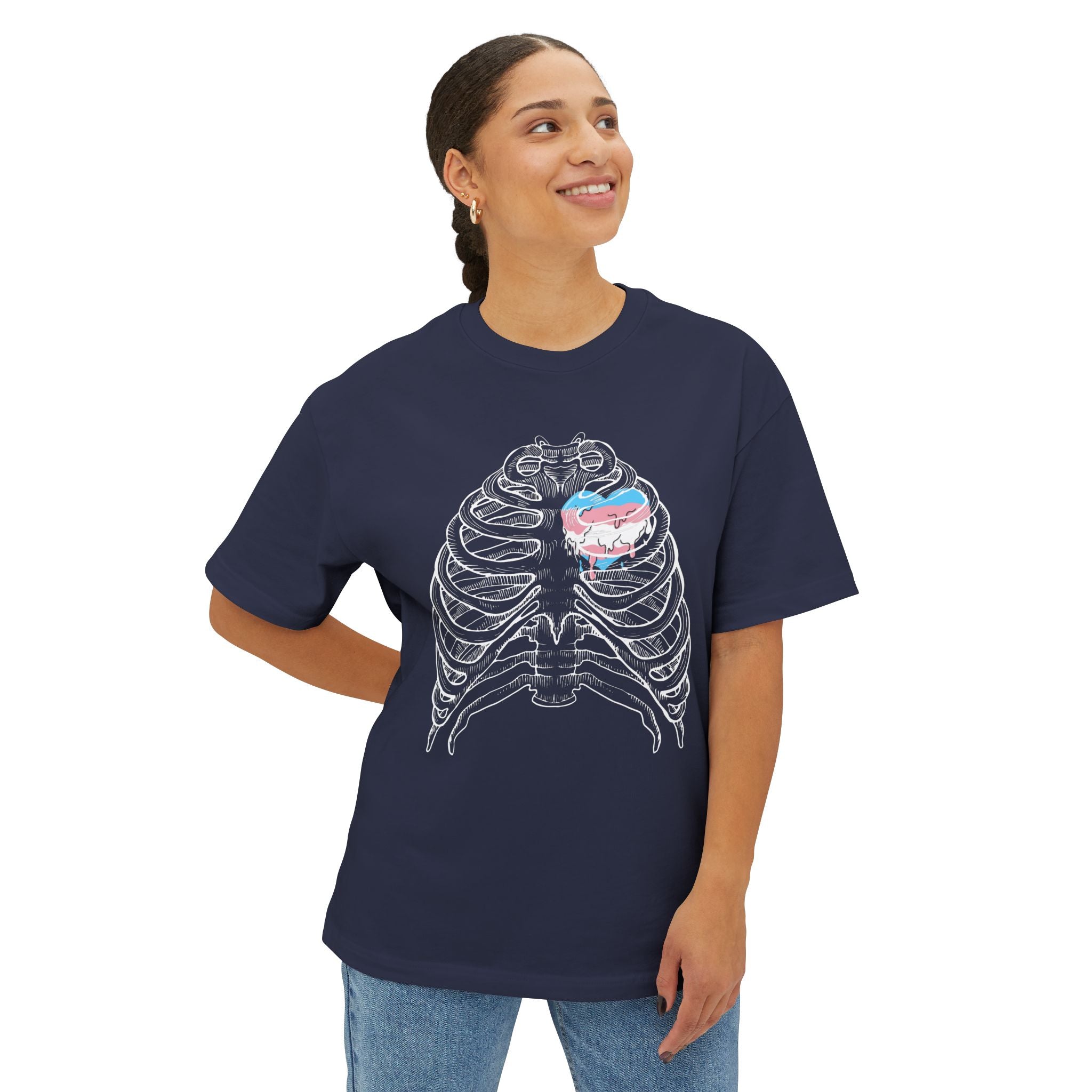 Open Heart Transcend Oversized T-Shirt (Unisex) Navy