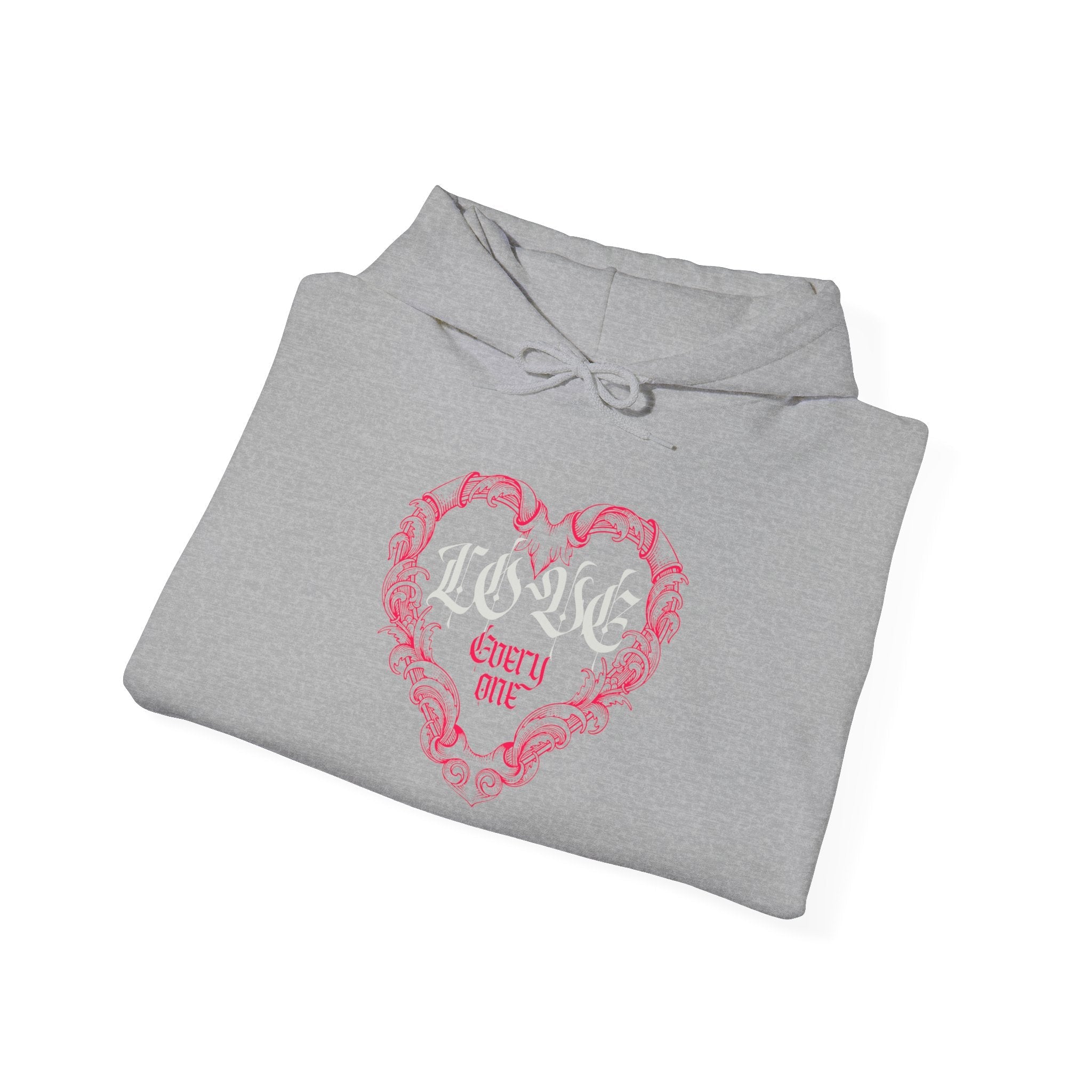 Love Everyone Gothic Graphic Transcend Hoodie Sweatshirt (Unisex) Sport Gray