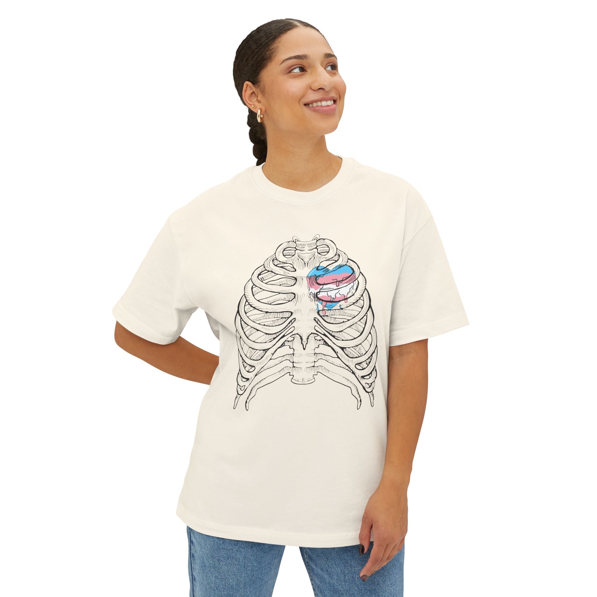 Open Heart Transcend Oversized T-Shirt (Unisex) Natural