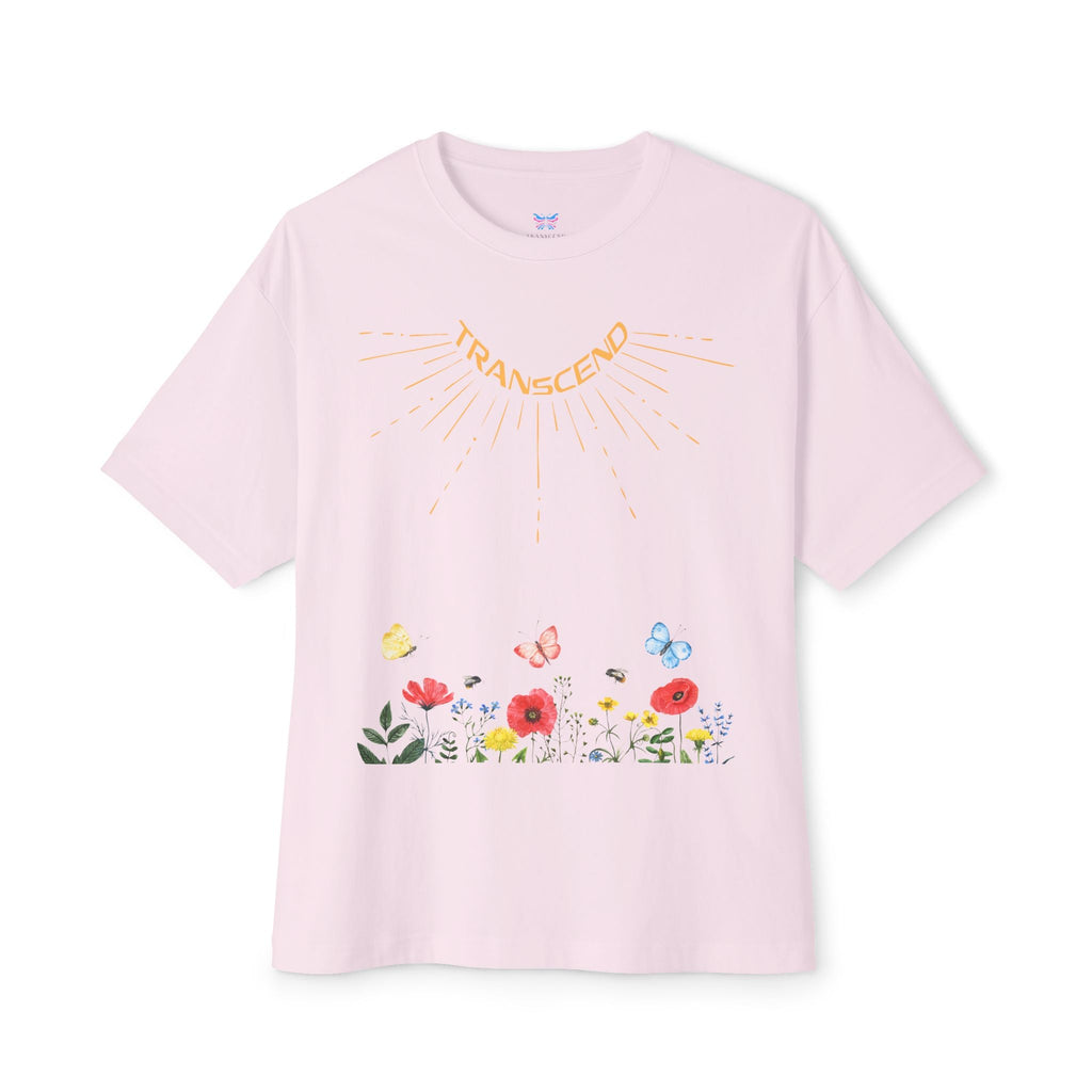 Rise And Grow Garden Transcend Graphic Oversized T-Shirt (Unisex) Soft Pink