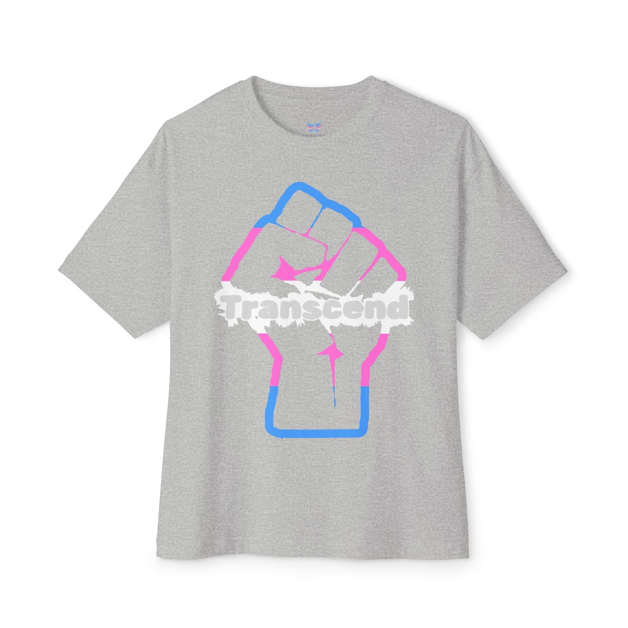 Transcend Power Fist Tee – Strength in Identity T-Shirt (Unisex) Athletic Grey