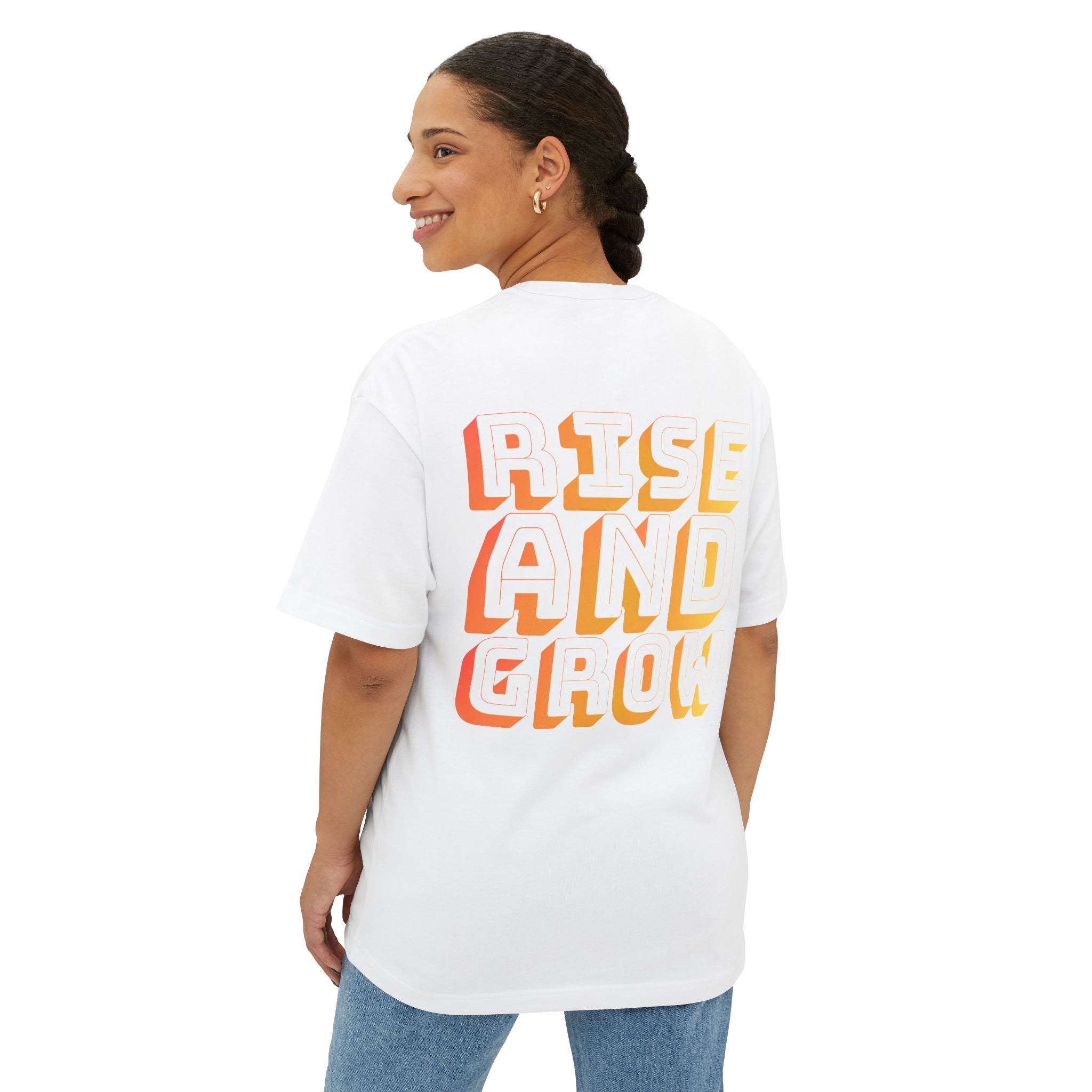Rise And Grow Garden Transcend Graphic Oversized T-Shirt (Unisex) White