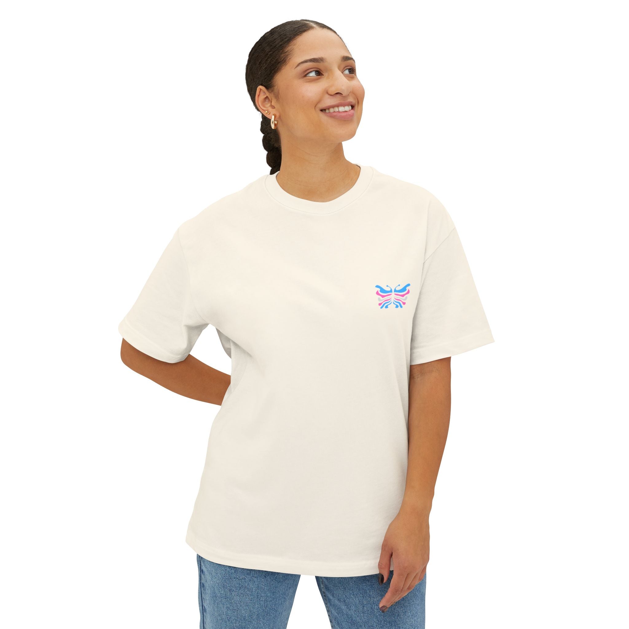 Bite Back Transcend Oversized Boxy T-Shirt (Unisex) Natural