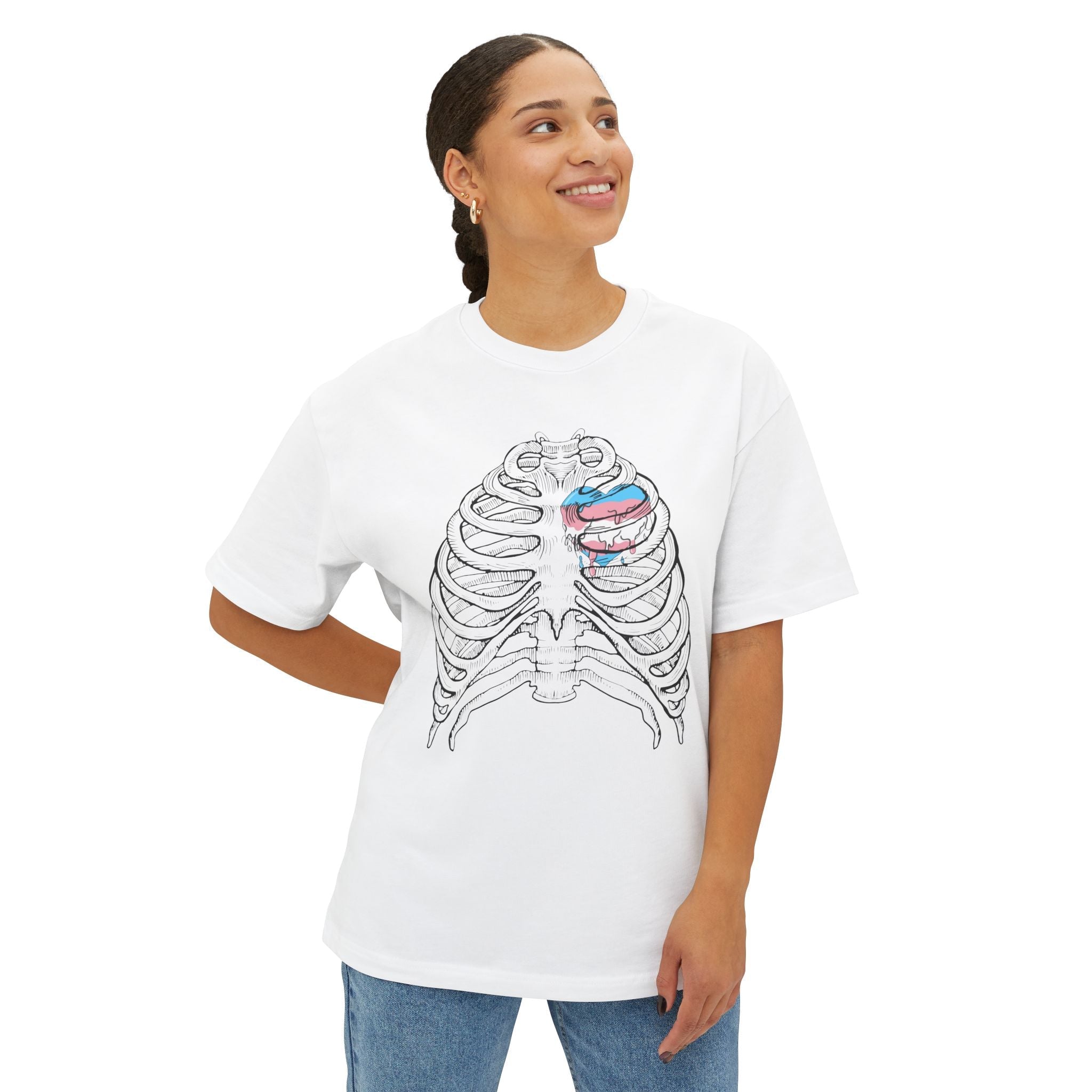 Open Heart Transcend Oversized T-Shirt (Unisex) White