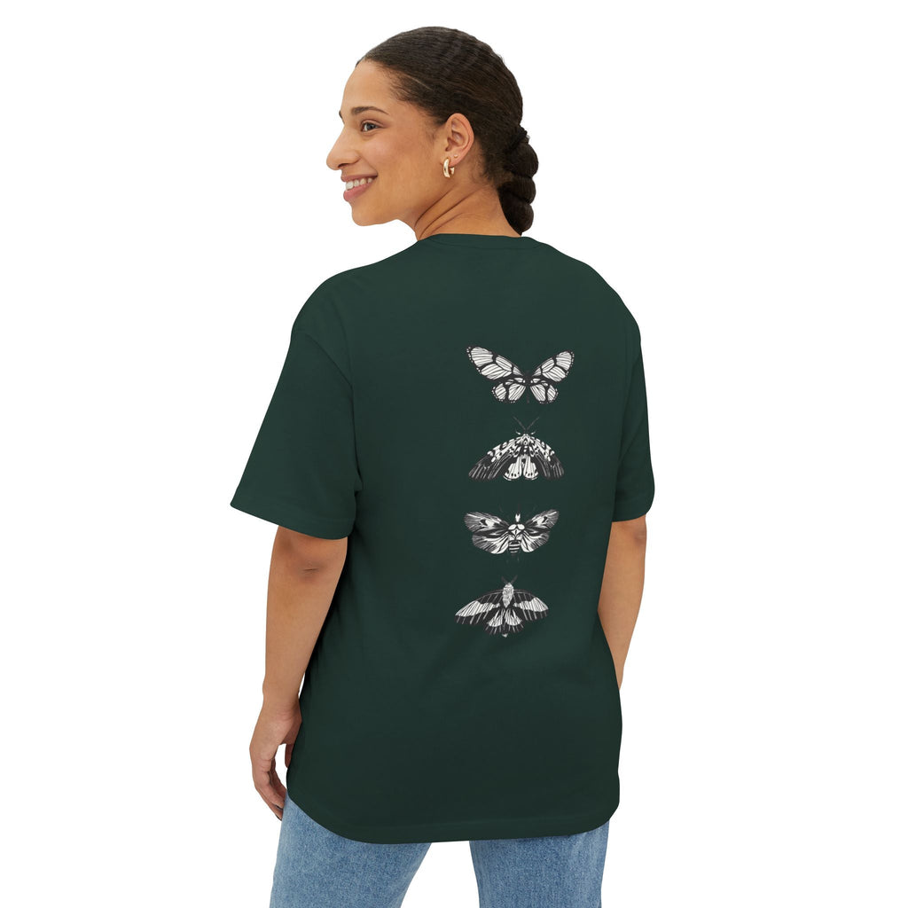 Progress Over Perfection Graphic Oversized Boxy T-Shirt (Unisex) Forest Green