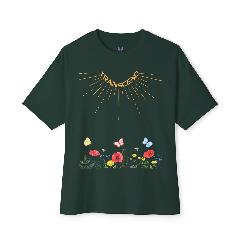 Rise And Grow Garden Transcend Graphic Oversized T-Shirt (Unisex) Forest Green