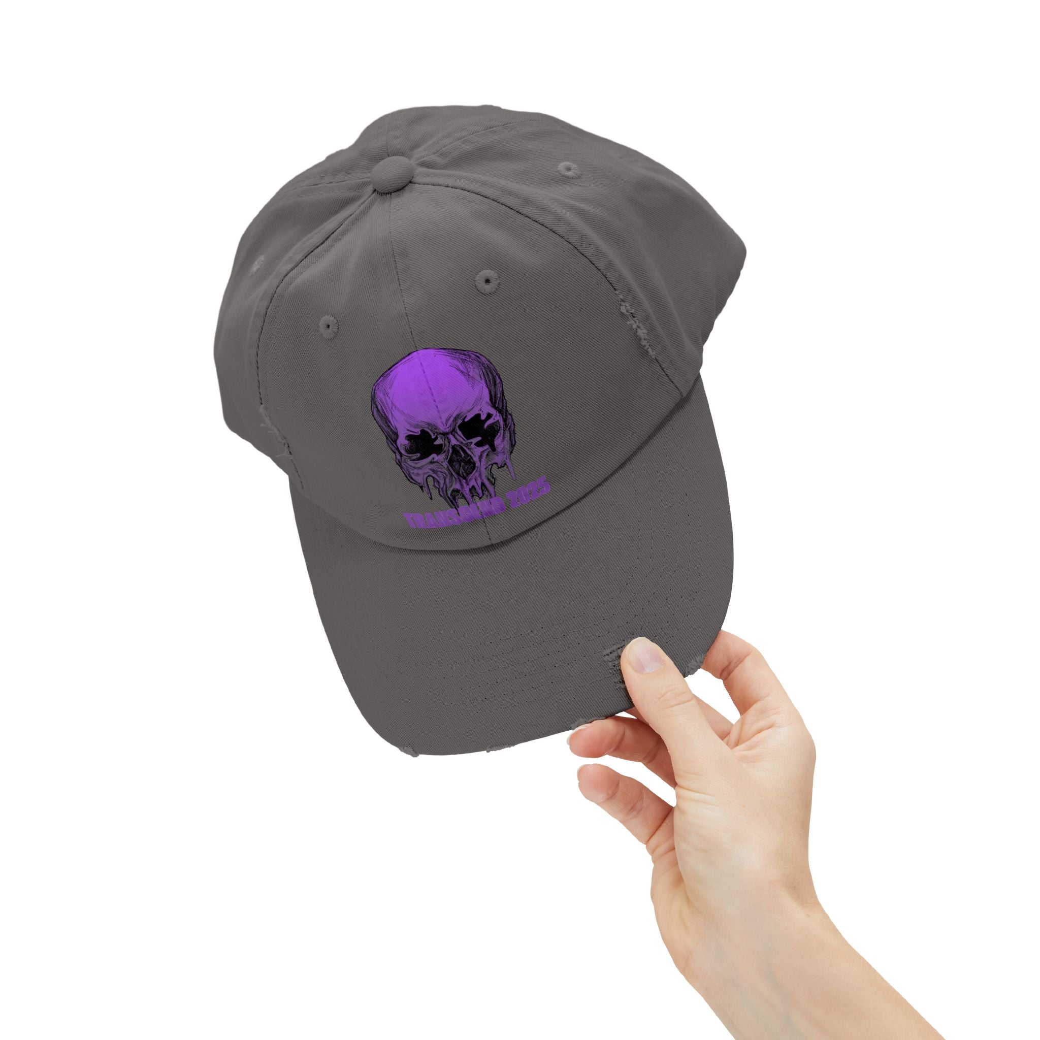 Nightmare Collection Distressed Transcend Baseball Cap (Unisex) Nickel