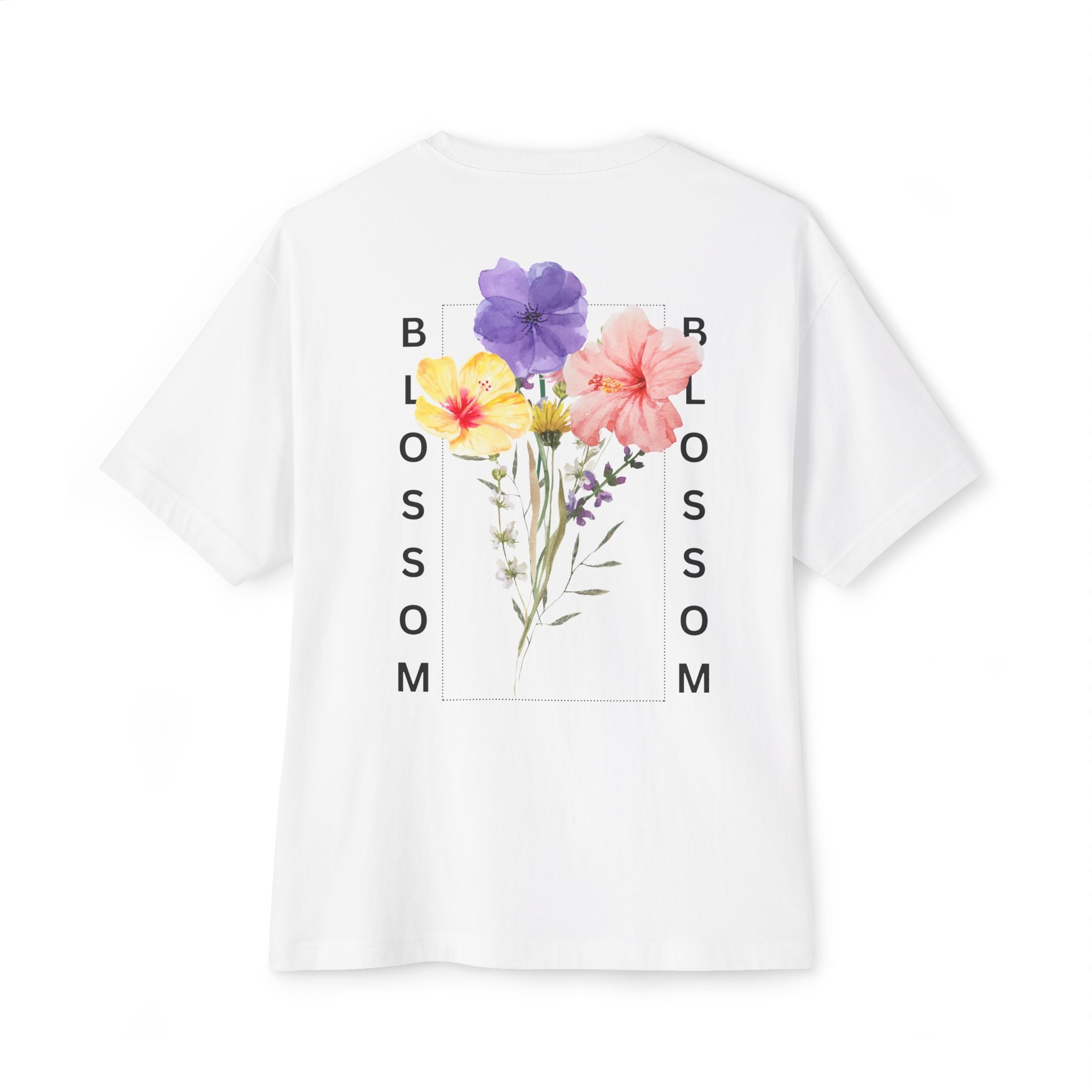 Blossom Floral Tee Shirt Transcend Graphic Oversized Shirt (Unisex) White