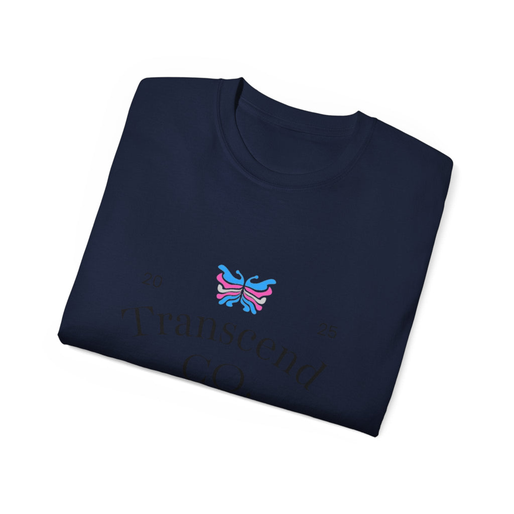 Transcend CO. Premium Tee Ultra Cotton Graphic T-Shirt (Unisex) Navy