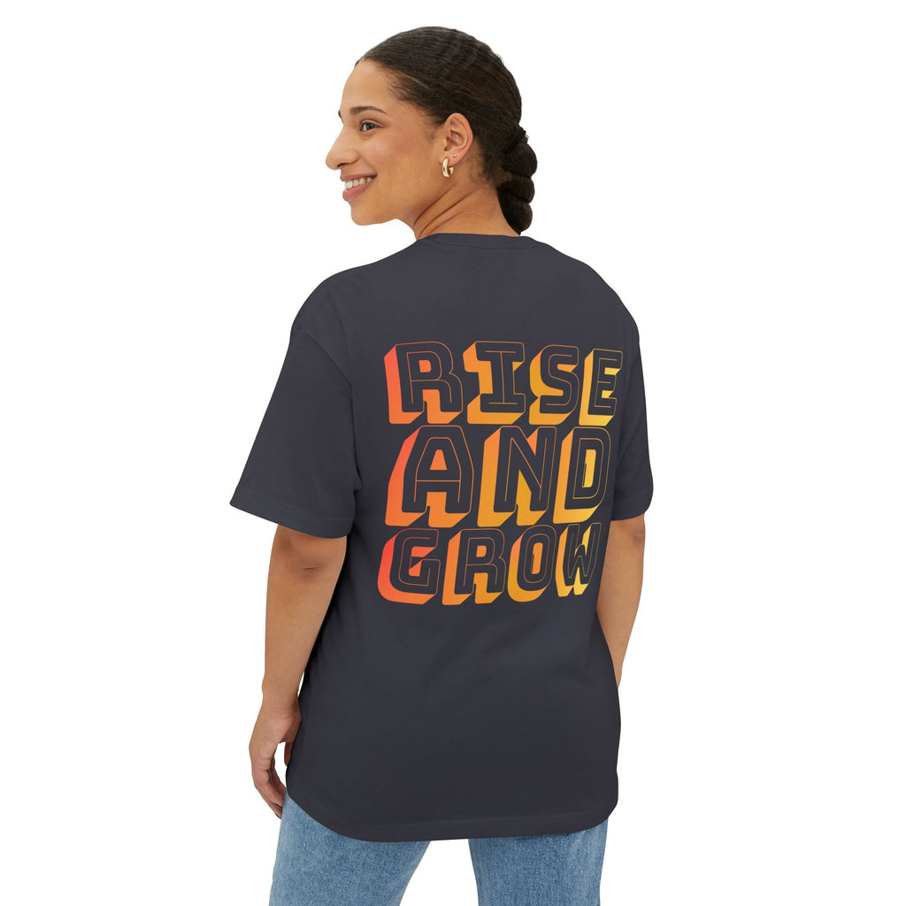 Rise And Grow Garden Transcend Graphic Oversized T-Shirt (Unisex) Dark Grey