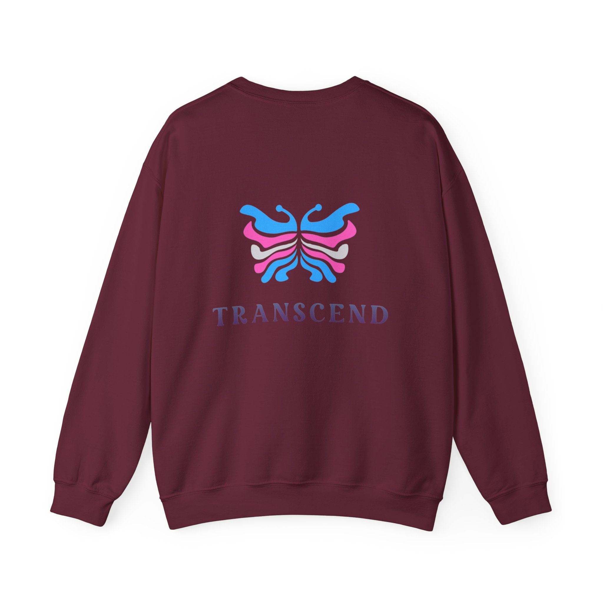 Transcend Logo Crewneck Graphic Long Sleeve Comfy Cotton (Unisex) Maroon
