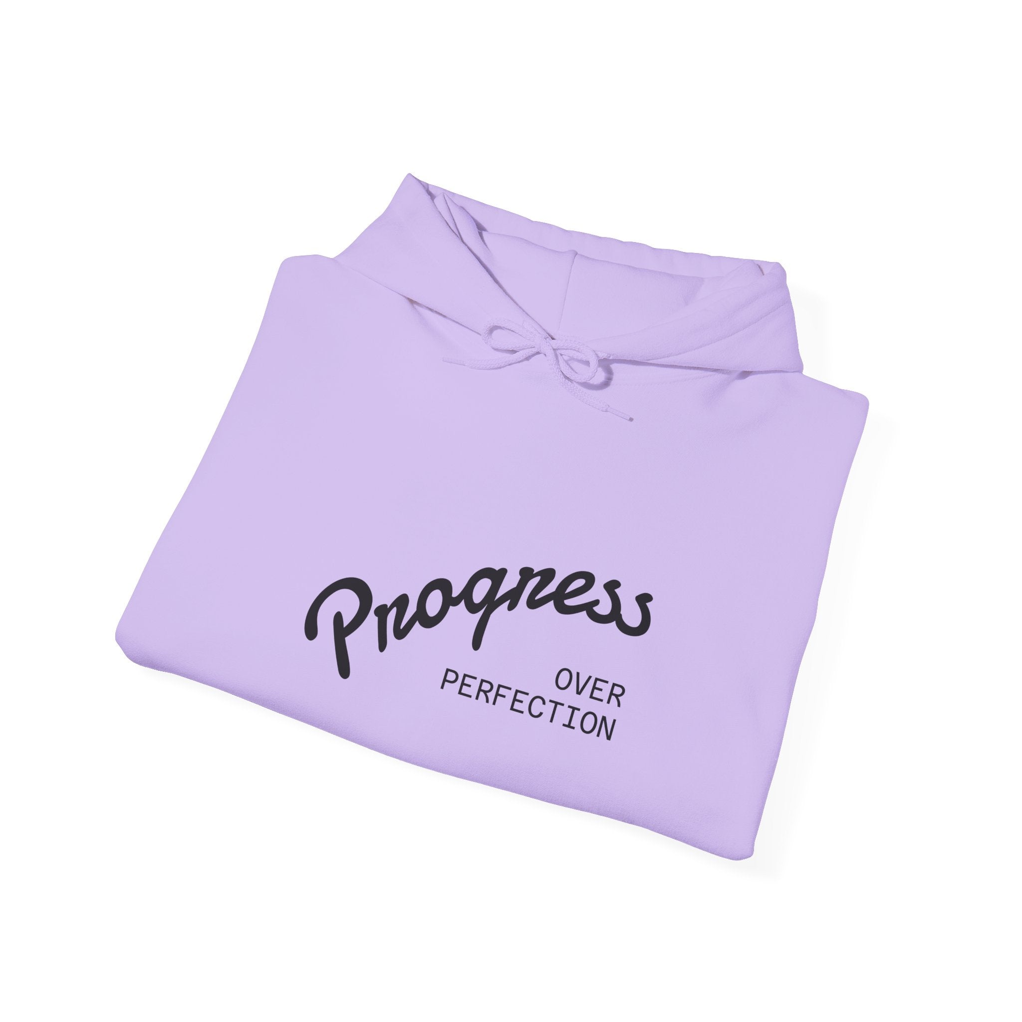 Progress Over Perfection Graphic Hooded Comfy Sweatshirt (Unisex) Orchid