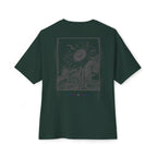 Grayed Sunflower Gothic Graphic Oversized Transcend T-Shirt (Unisex) Forest Green