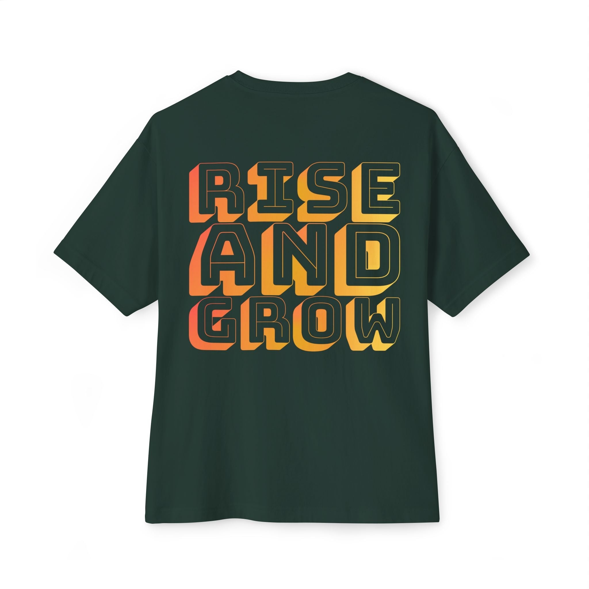 Rise And Grow Garden Transcend Graphic Oversized T-Shirt (Unisex) Forest Green
