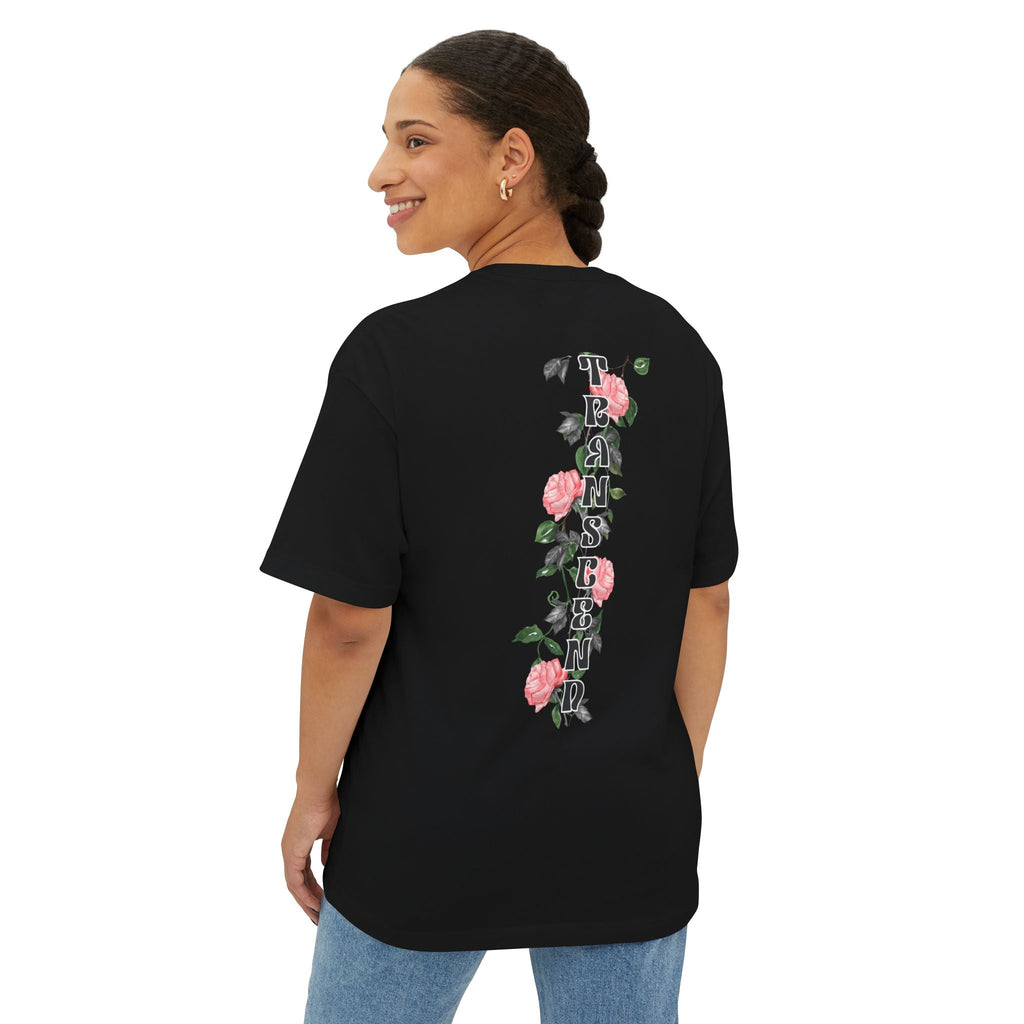 Transcend Rose Vine Gothic Grunge Graphic Dark T-Shirt (Unisex) Black