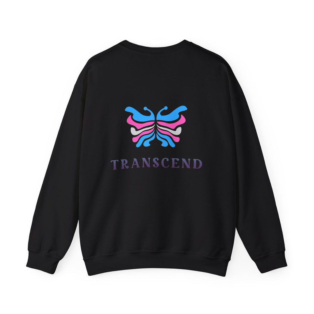 Transcend Logo Crewneck Graphic Long Sleeve Comfy Cotton (Unisex) Black