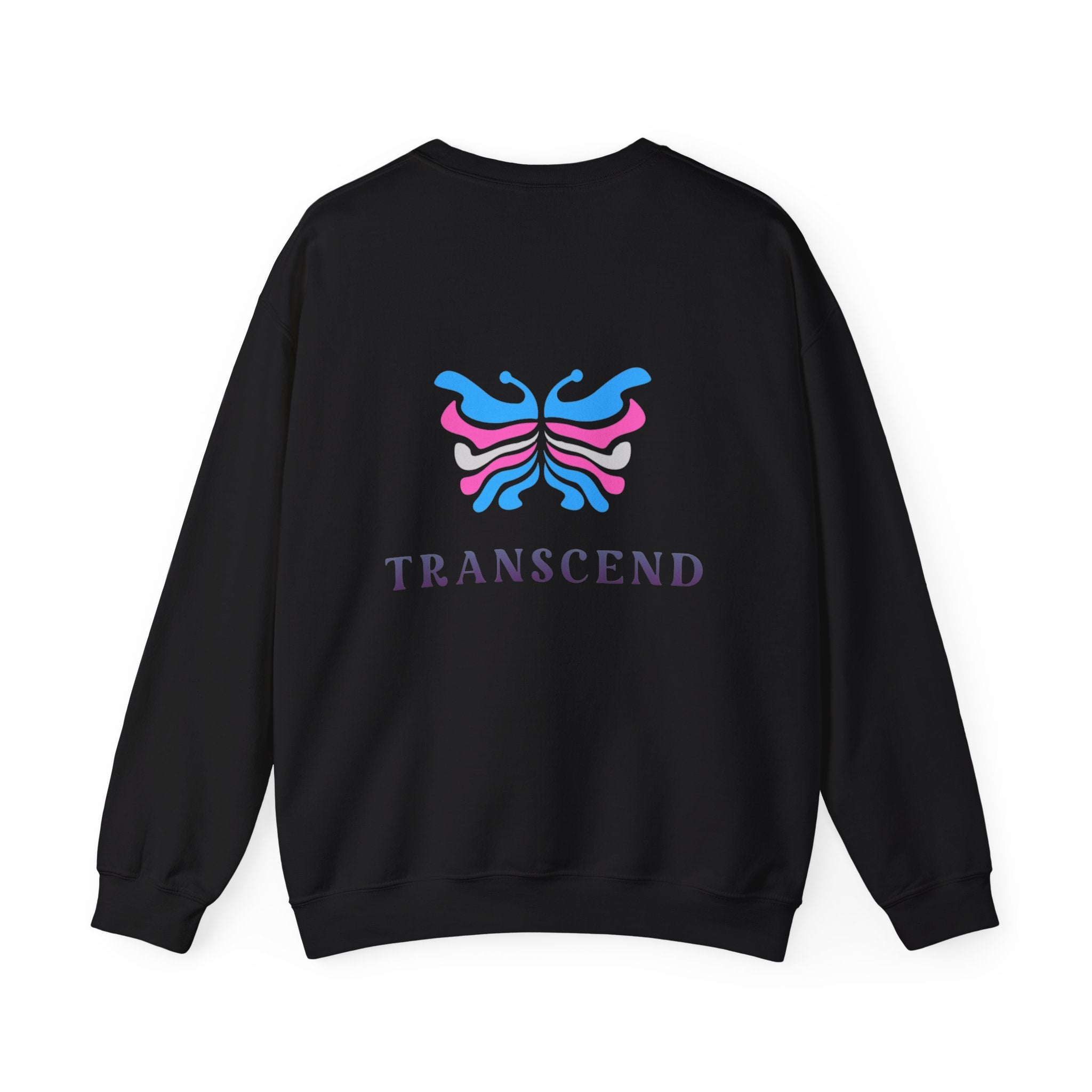 Transcend Logo Crewneck Graphic Long Sleeve Comfy Cotton (Unisex) Black