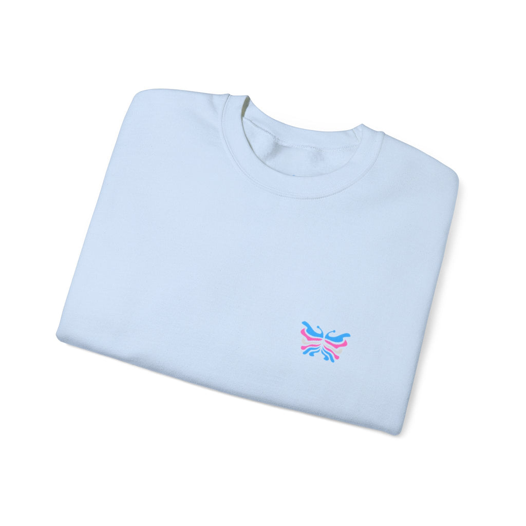Transcend Logo Crewneck Graphic Long Sleeve Comfy Cotton (Unisex) Light Blue