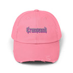 Transcend Gothic Graphic Blackletter Font Distressed Cap (Unisex) True Pink
