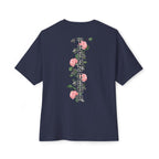 Transcend Rose Vine Gothic Grunge Graphic Dark T-Shirt (Unisex) Navy