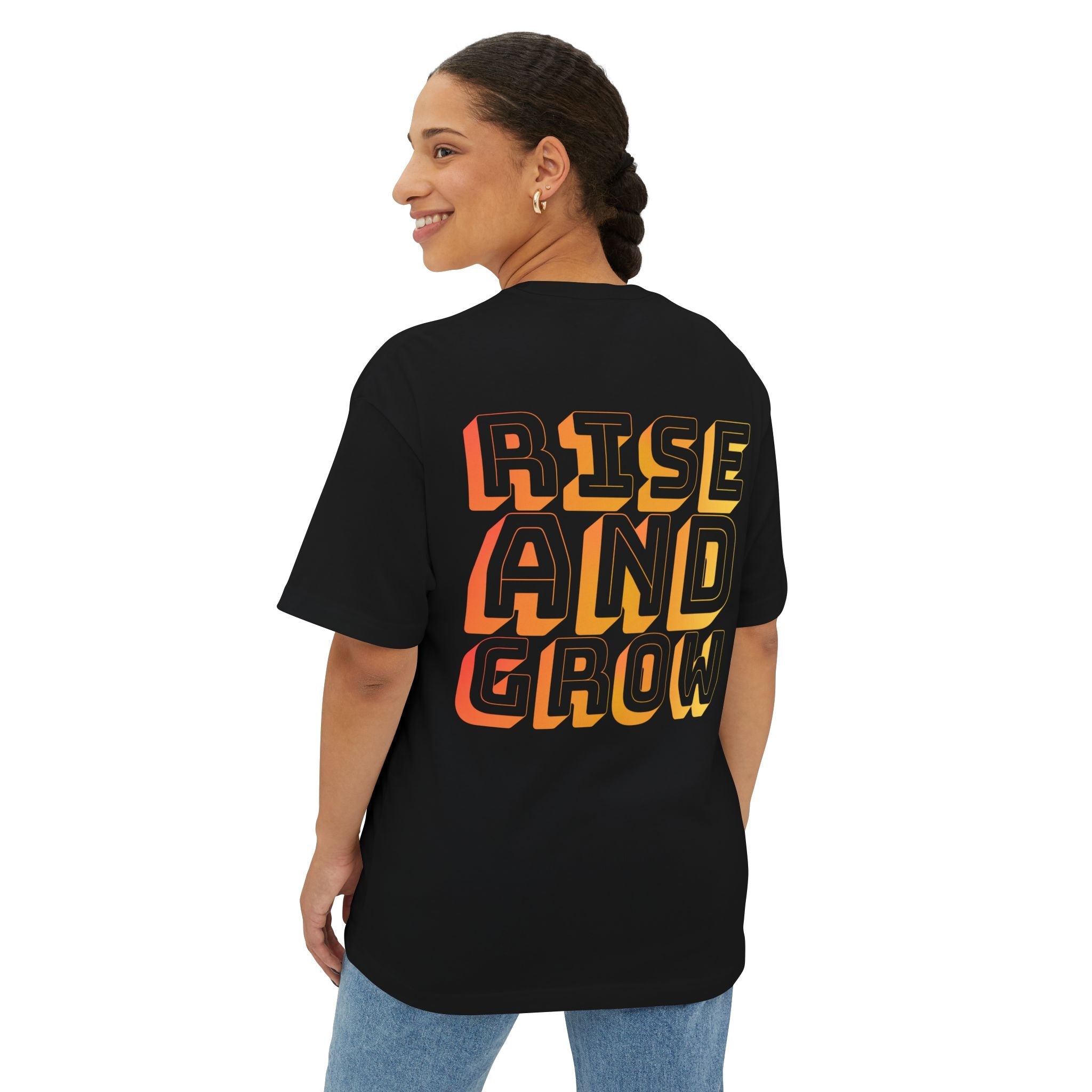 Rise And Grow Garden Transcend Graphic Oversized T-Shirt (Unisex) Black