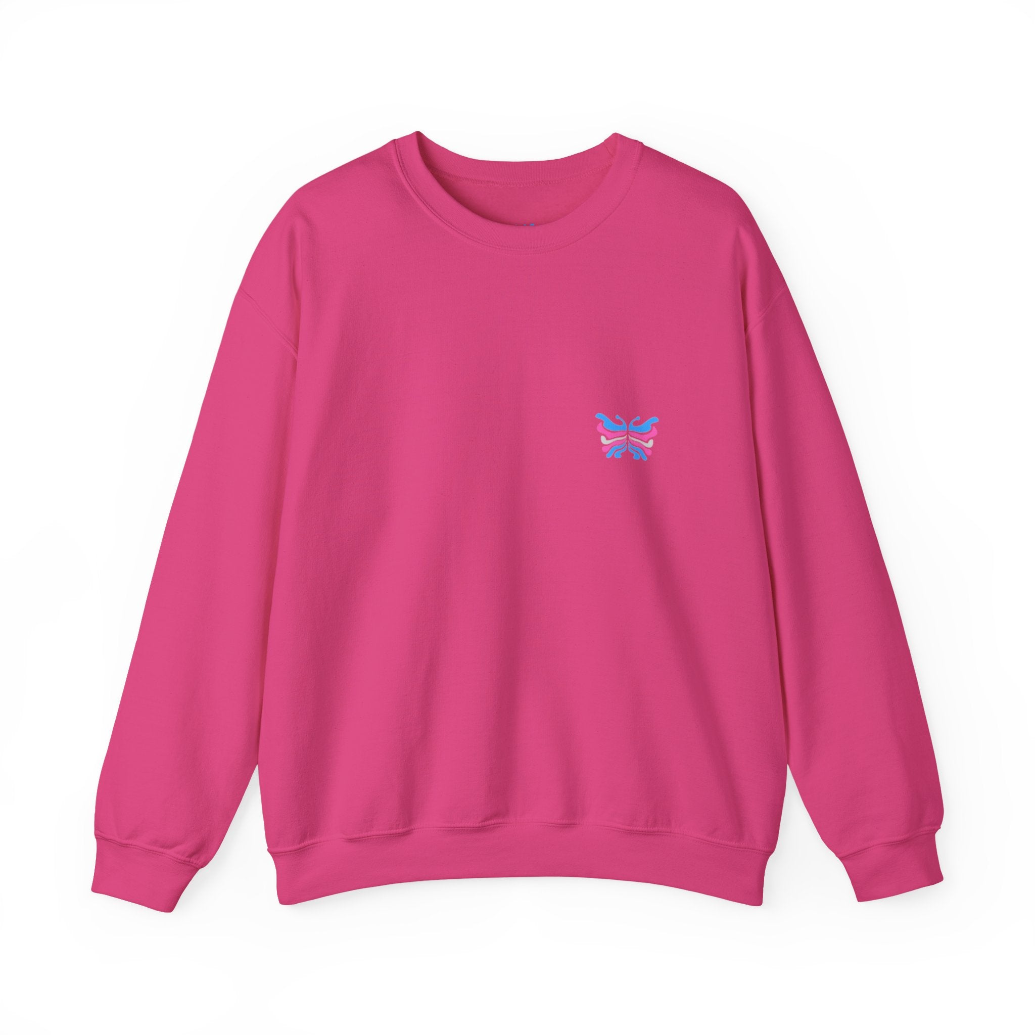Transcend Logo Crewneck Graphic Long Sleeve Comfy Cotton (Unisex) Heliconia