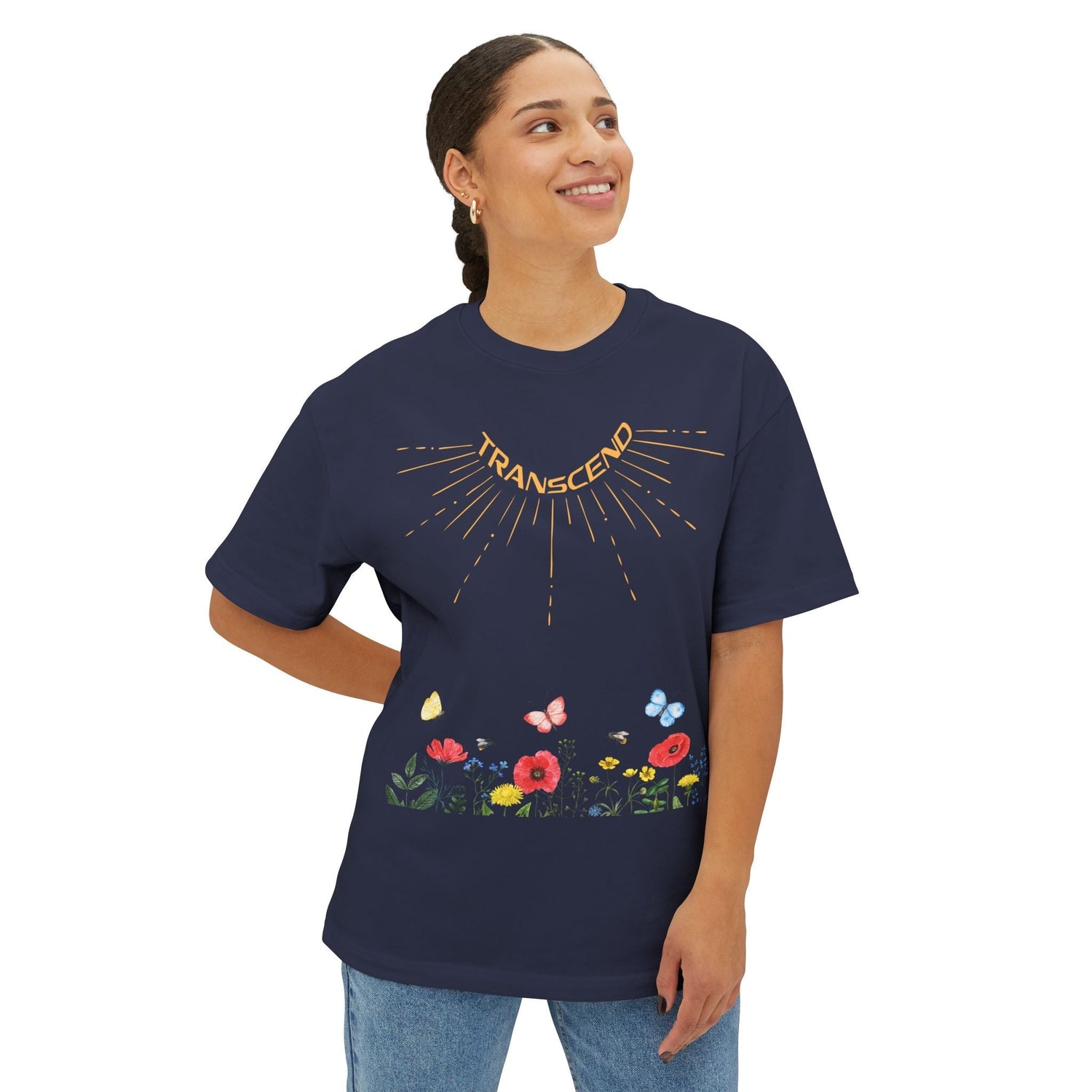 Rise And Grow Double Graphic Transcend T-Shirt (Unisex) Navy