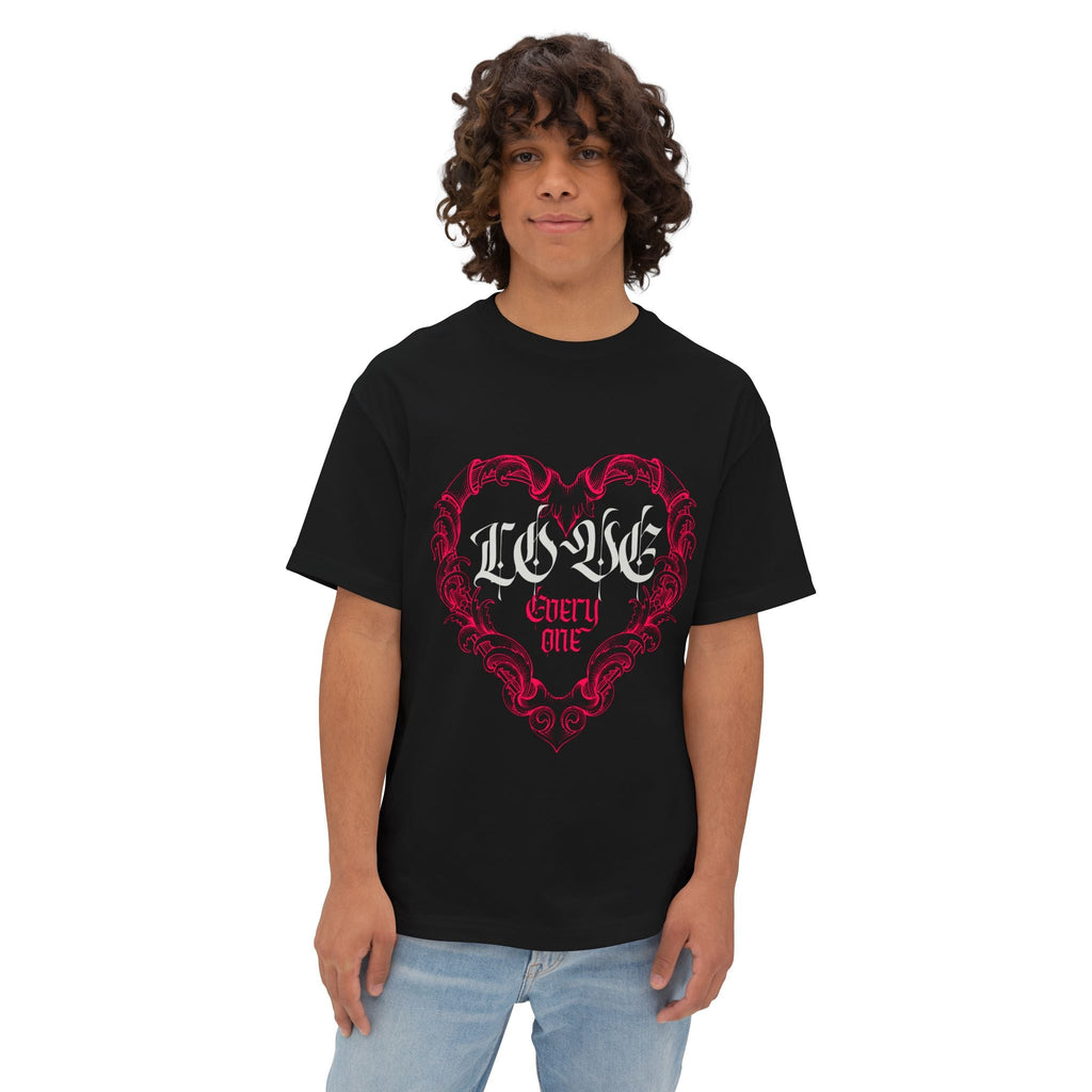 Love Everyone Gothic Graphic Oversized Transcend T-Shirt (Unisex) Black
