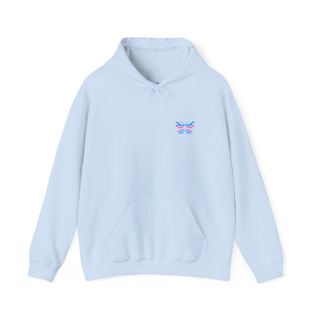 Transcend Logo Hoodie Minimalist Graphic Sweatshirt (Unisex) Light Blue