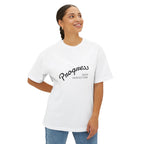 Progress Over Perfection Graphic Oversized Boxy T-Shirt (Unisex) White