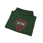 Love Everyone Gothic Graphic Transcend Hoodie Sweatshirt (Unisex) Forest Green