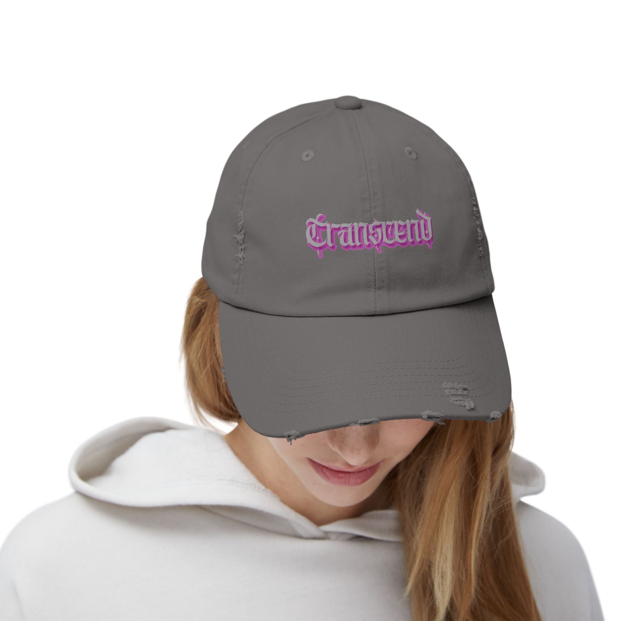 Transcend Gothic Graphic Blackletter Font Distressed Cap (Unisex) Nickel