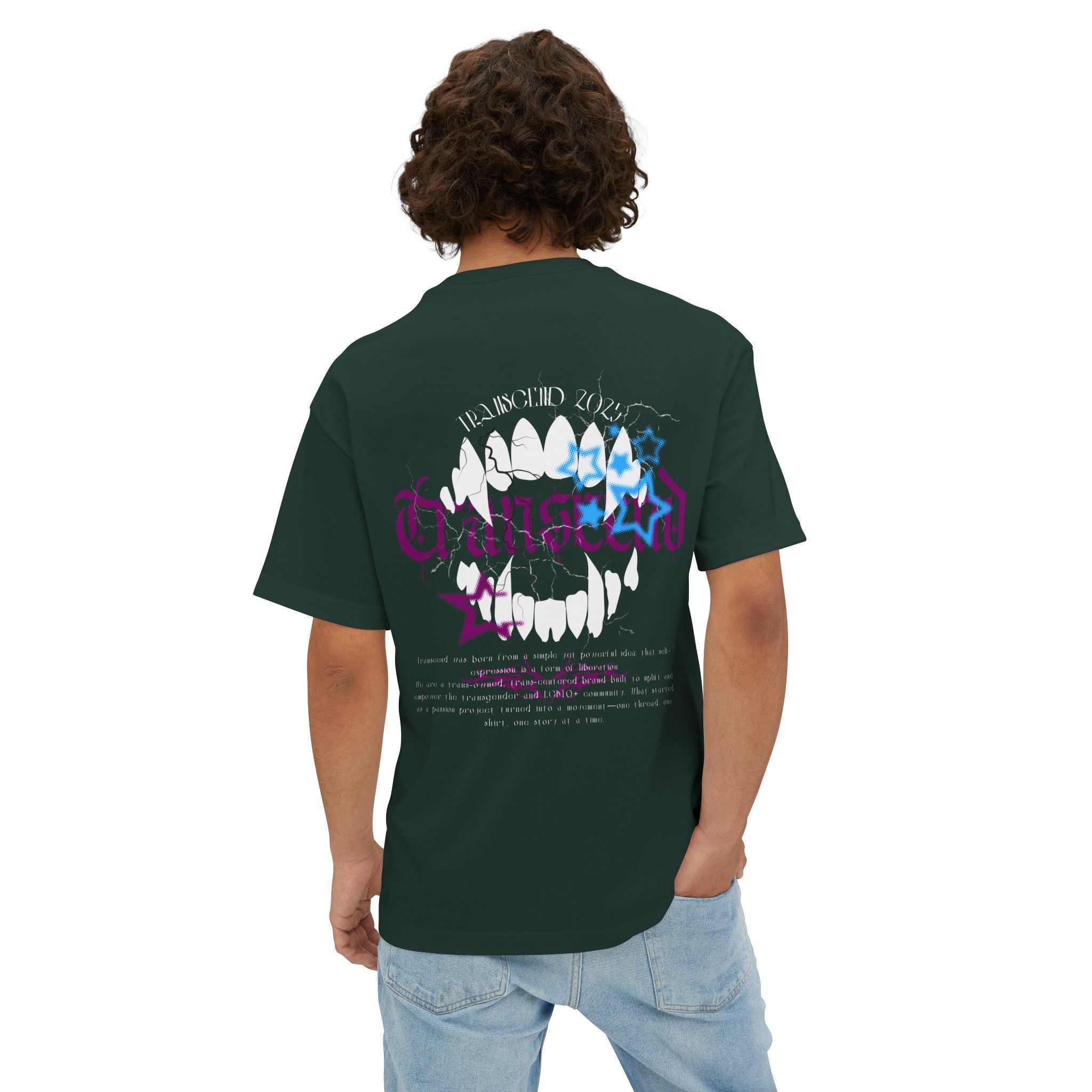 Bite Back Transcend Oversized Boxy T-Shirt (Unisex) Forest
