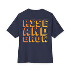 Rise And Grow Garden Transcend Graphic Oversized T-Shirt (Unisex) Navy
