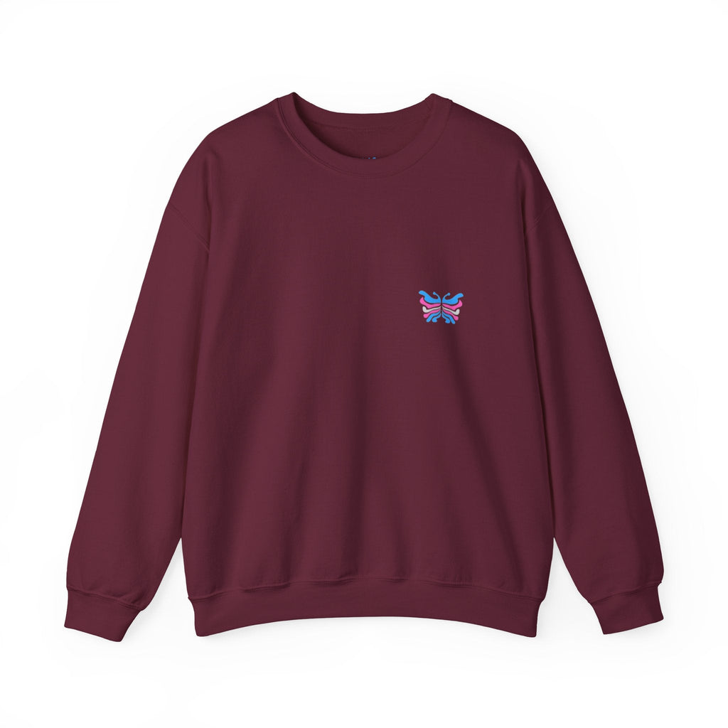 Transcend Logo Crewneck Graphic Long Sleeve Comfy Cotton (Unisex) Maroon