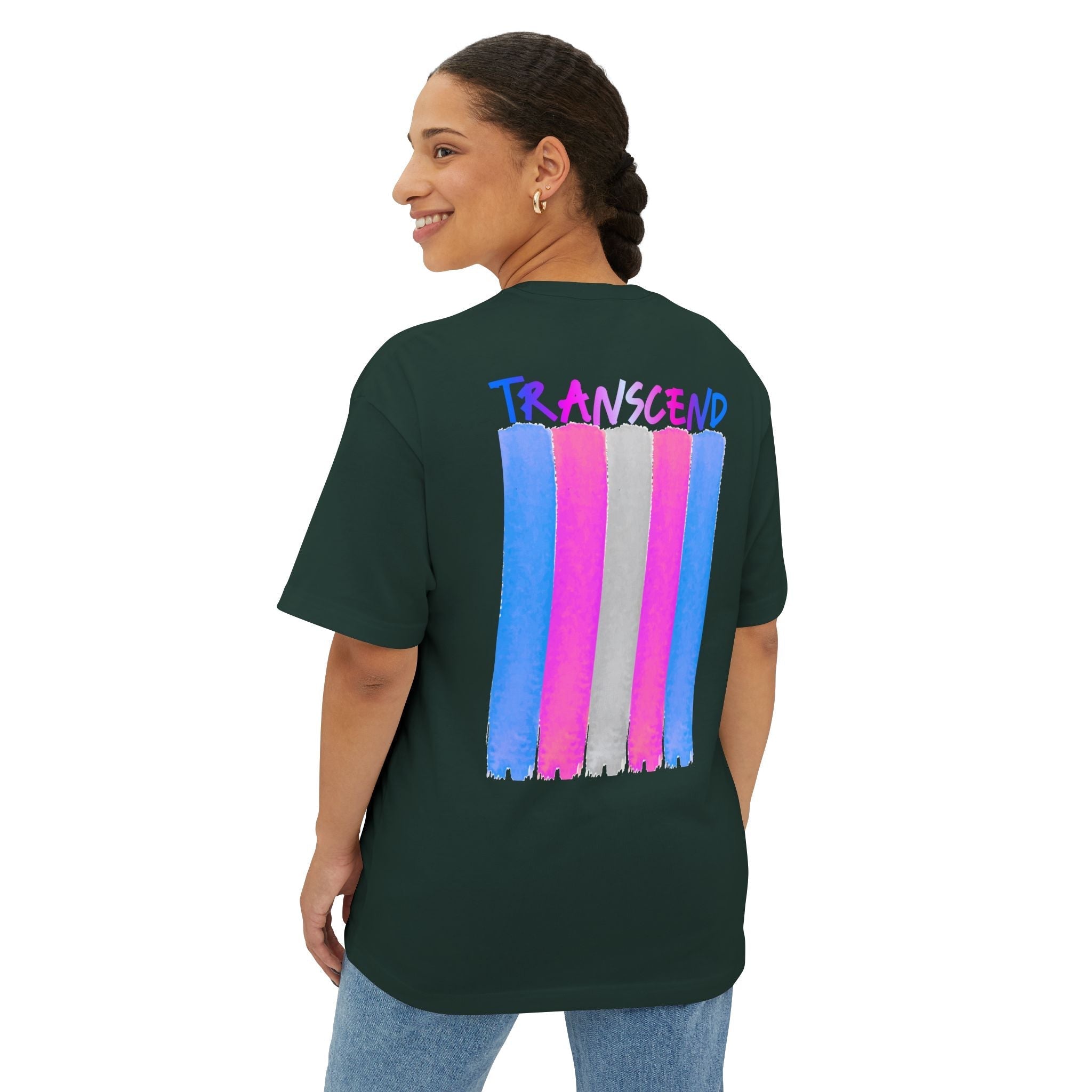 Transcend Flag Tee – Wear Your Truth Graphic Comfy Shirt (Unisex) Forest Green