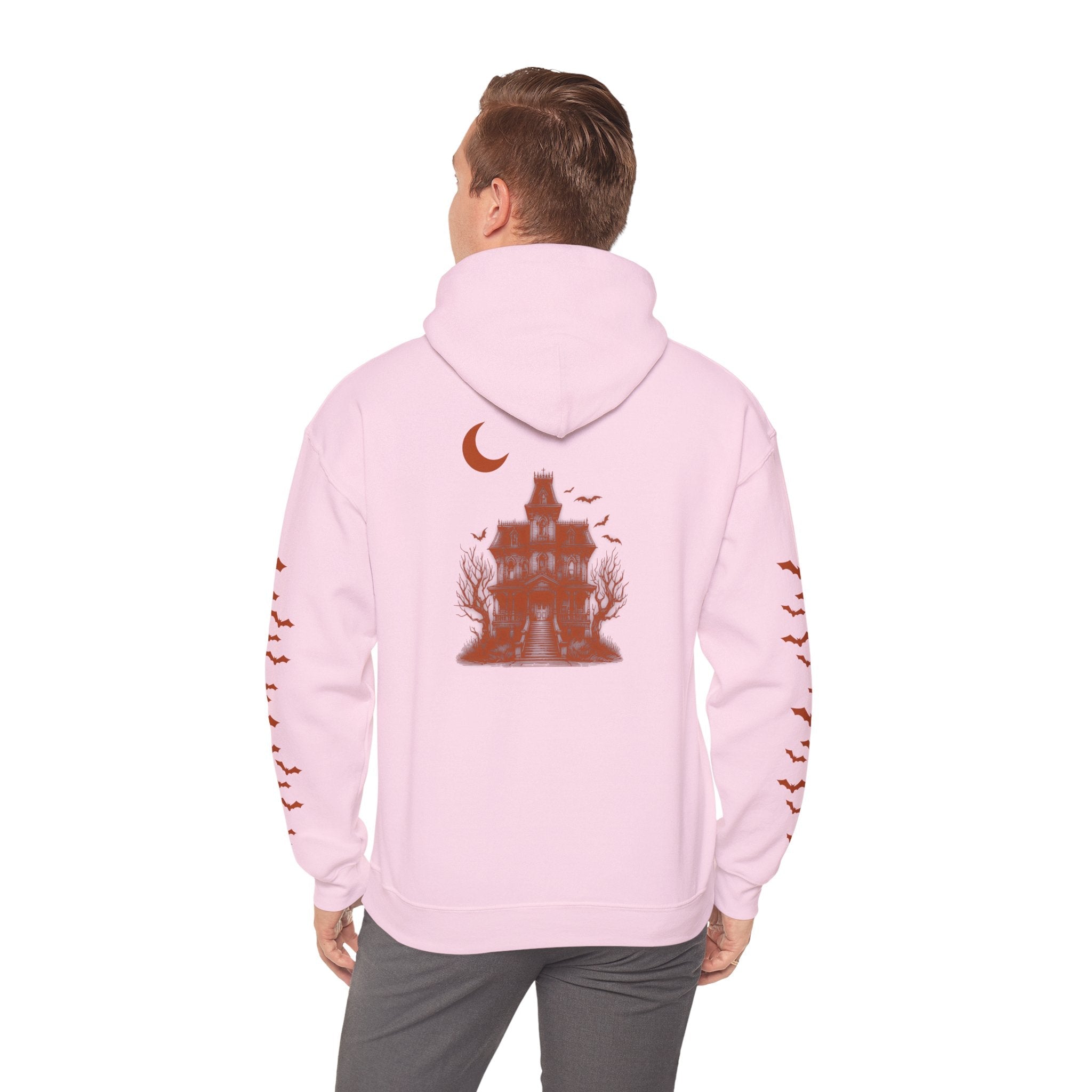 Haunted Manor Transcend Hooded Sweatshirt (Unisex) Light Pink