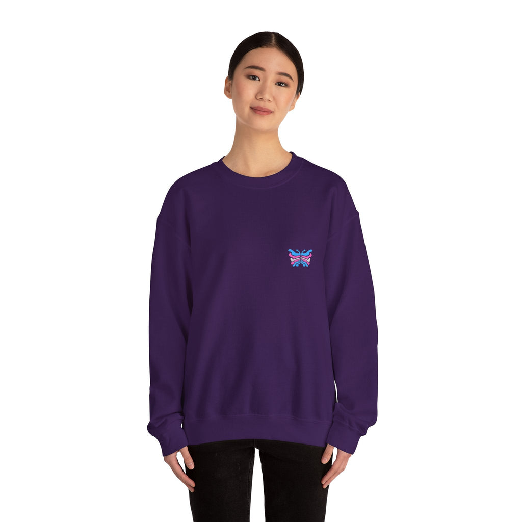 Transcend Logo Crewneck Graphic Long Sleeve Comfy Cotton (Unisex) Purple