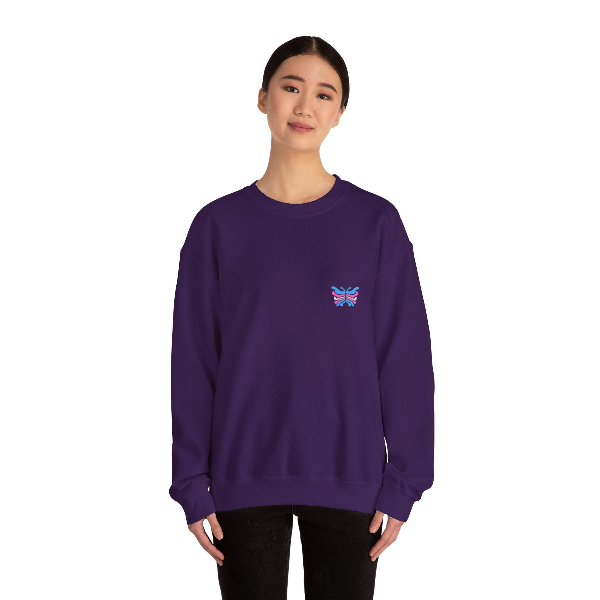 Transcend Logo Crewneck Graphic Long Sleeve Comfy Cotton (Unisex) Purple