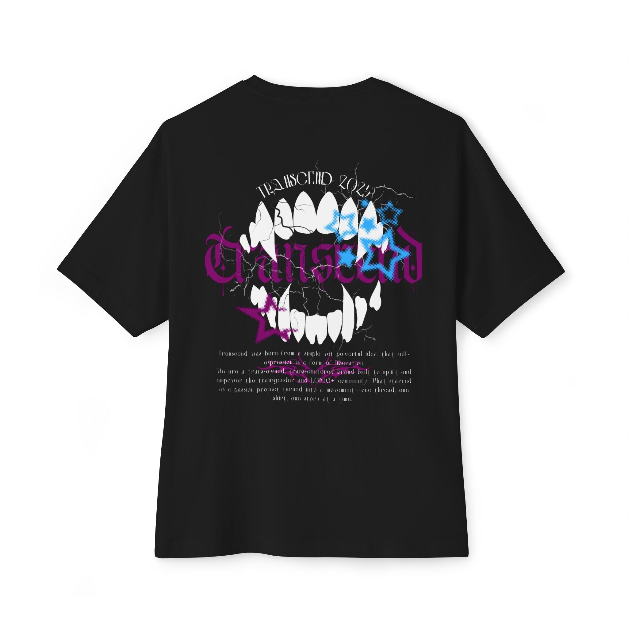 Bite Back Transcend Oversized Boxy T-Shirt (Unisex) Black