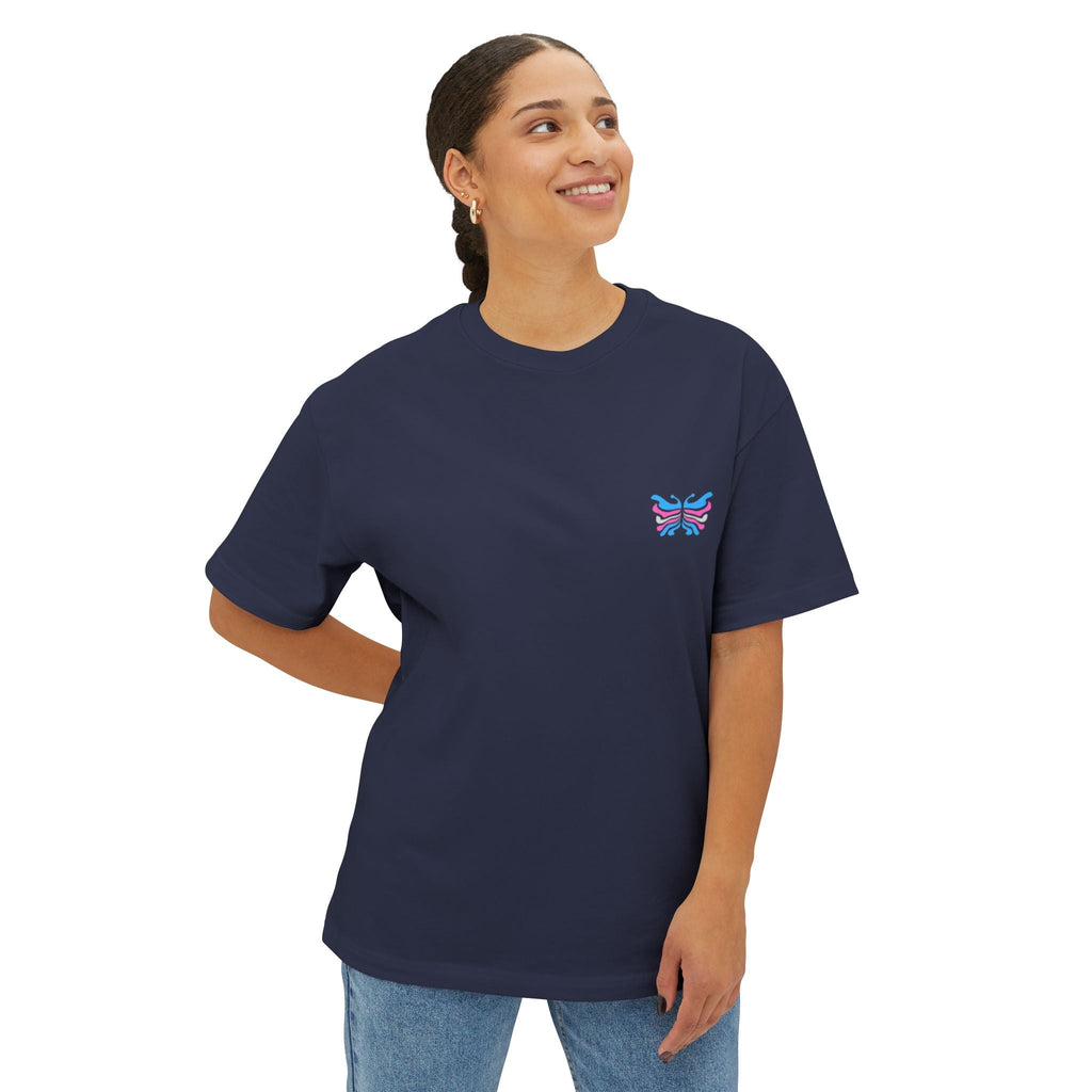 Bite Back Transcend Oversized Boxy T-Shirt (Unisex) Navy