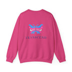 Transcend Logo Crewneck Graphic Long Sleeve Comfy Cotton (Unisex) Heliconia