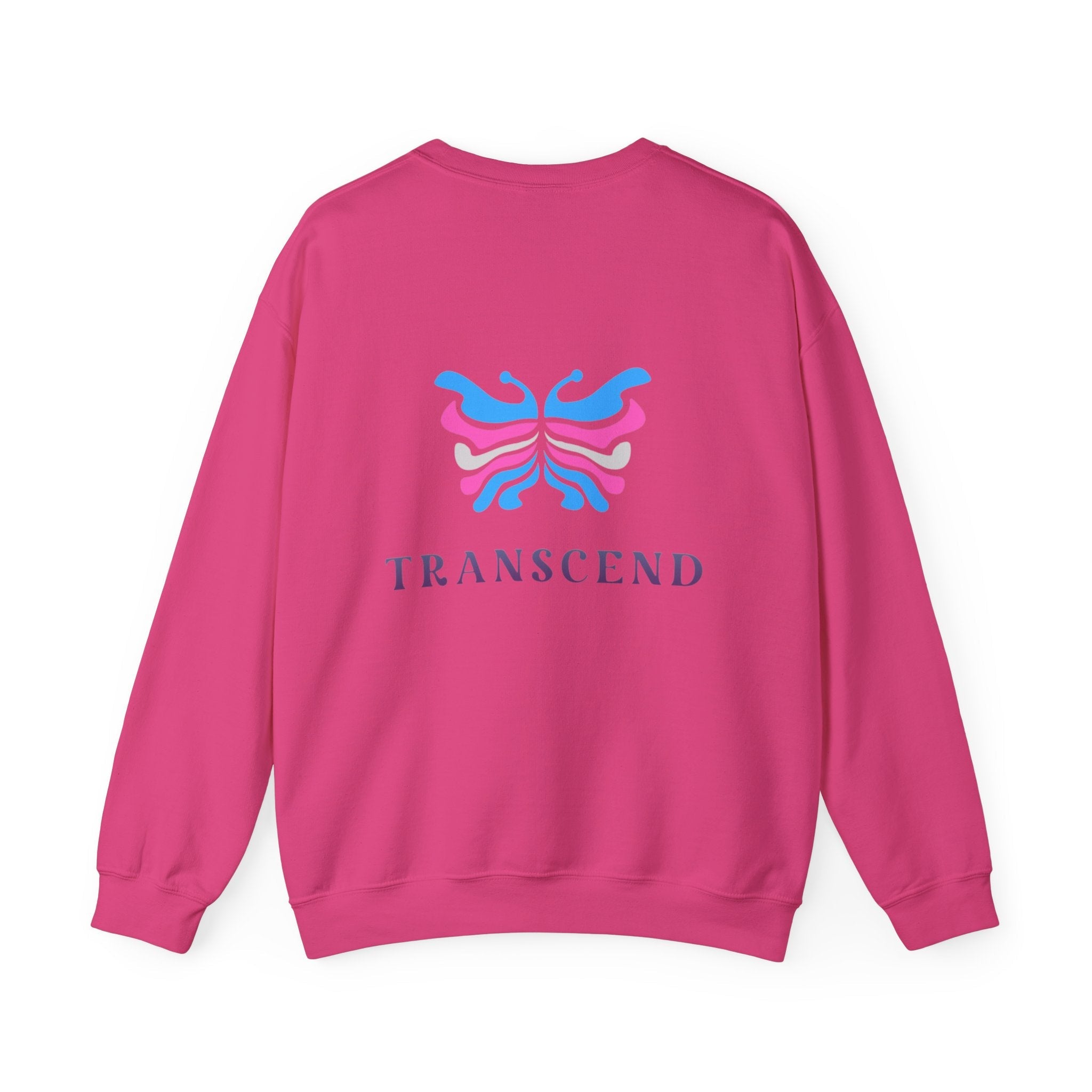 Transcend Logo Crewneck Graphic Long Sleeve Comfy Cotton (Unisex) Heliconia