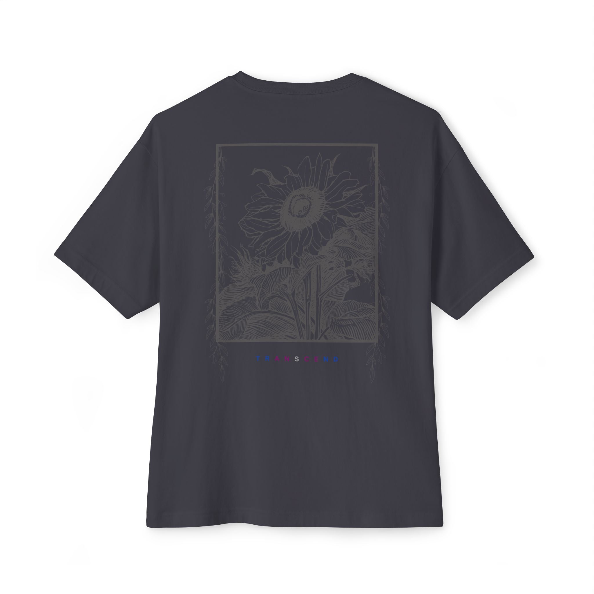 Grayed Sunflower Gothic Graphic Oversized Transcend T-Shirt (Unisex) Dark GrayGrayed Sunflower Gothic Graphic Oversized Transcend T-Shirt (Unisex) Dark Gray