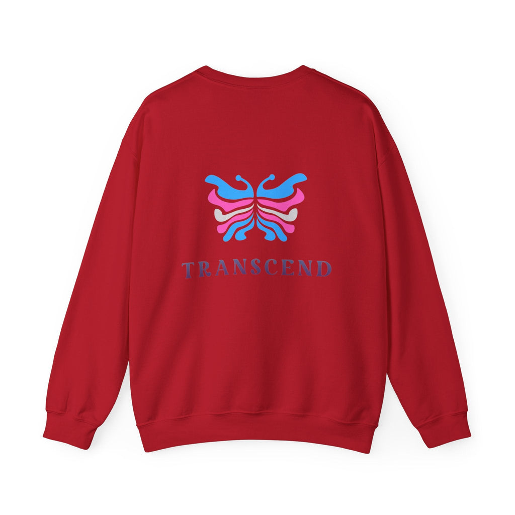 Transcend Logo Crewneck Graphic Long Sleeve Comfy Cotton (Unisex) Cherry Red