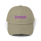 Transcend Gothic Graphic Blackletter Font Distressed Cap (Unisex) Light Olive