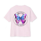 Trans Is Beautiful Butterfly Graphic Comfy Cotton T-Shirt (Unisex) Soft Pink