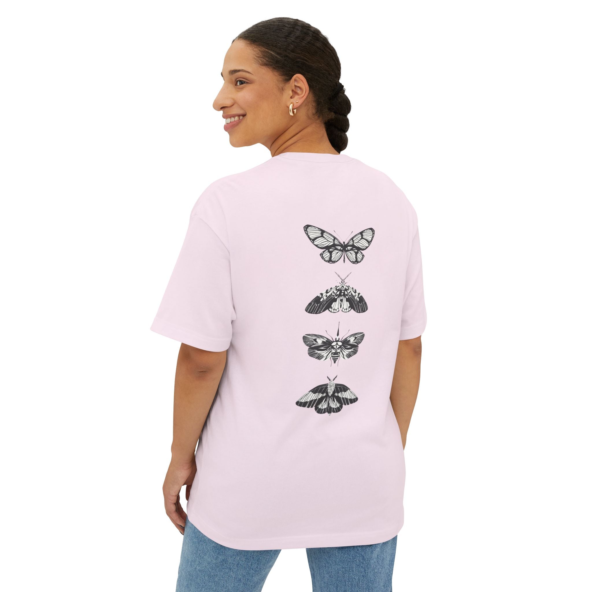 Progress Over Perfection Graphic Oversized Boxy T-Shirt (Unisex) Soft Pink